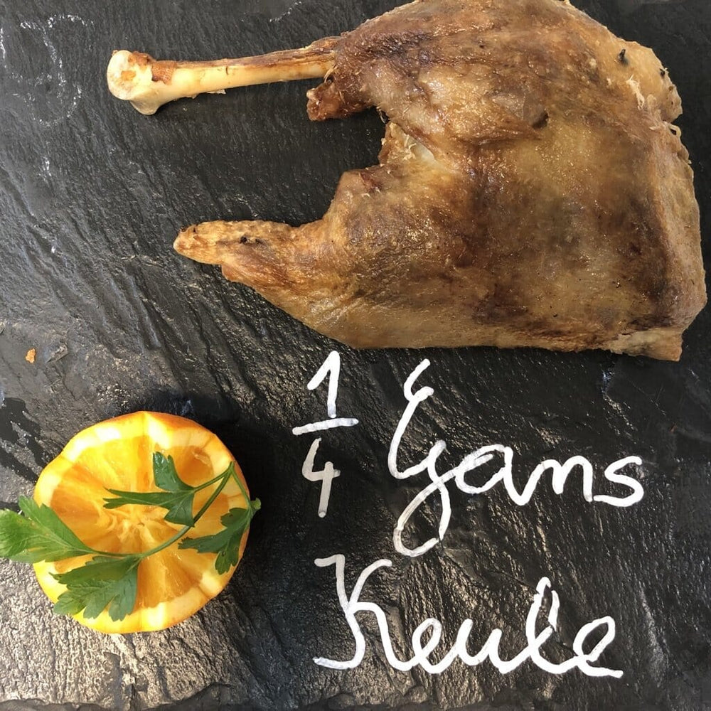 Keule 1/4 Gans, ca. 450g, 1 Portion, Gans to Go