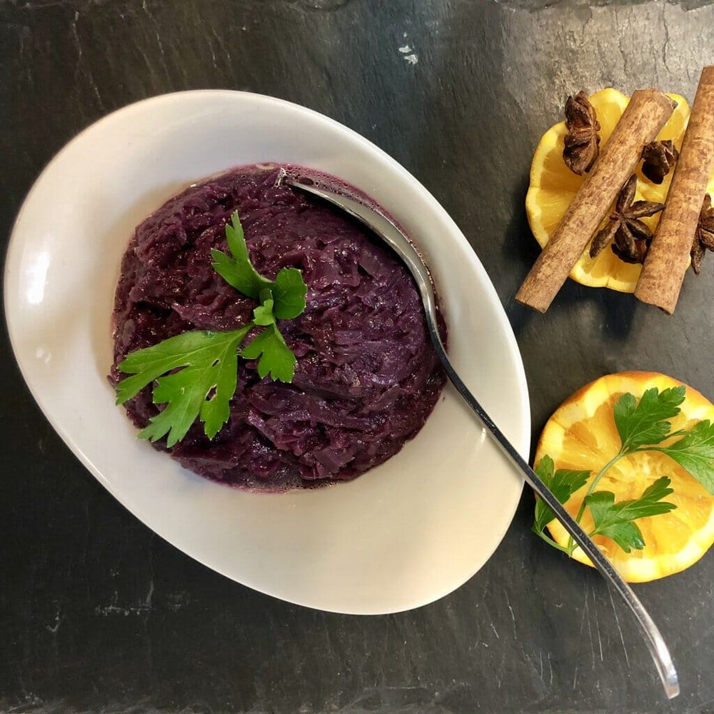 Rotkohl mit Dekorationen