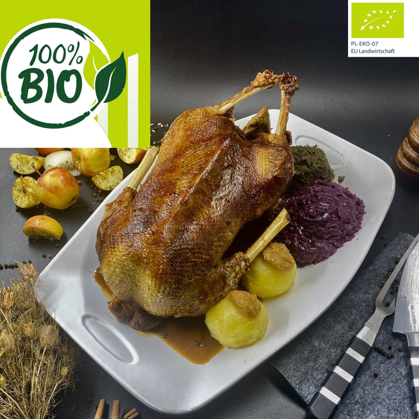 BIO-GANS aus kleinbäuerlichem Betrieb mit Beilagen für 4 Personen, Gans to Go