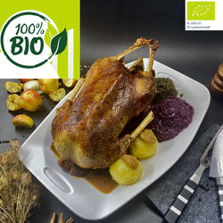 BIO-GANS aus kleinbäuerlichem Betrieb mit Beilagen für 4 Personen, Gans to Go